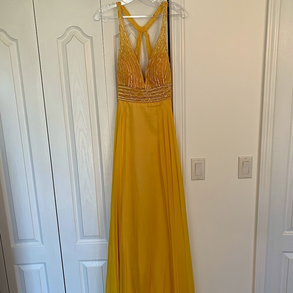 Yellow Sequin Prom/Pageant Dress | Size 7/8